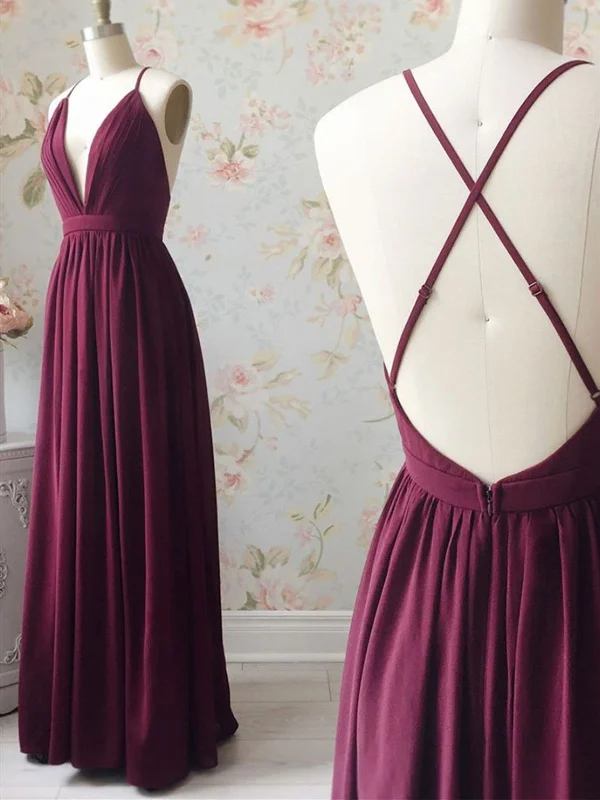 Simple V Neck Chiffon Long Prom Dress, Simple V Neck Chiffon Long Formal Evening Dress Simple V Neck Chiffon Long Prom Dress, Simple V Neck Chiffon Long Formal Evening Dress