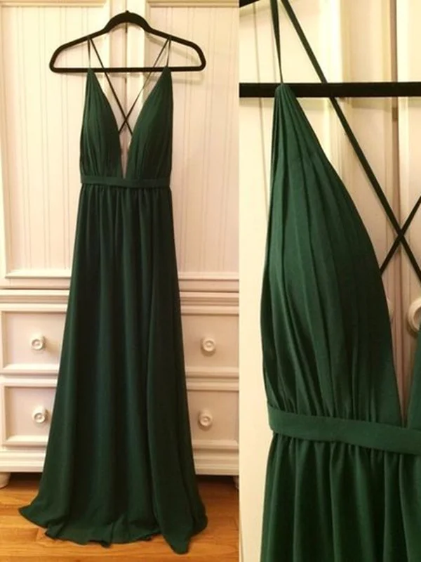 V Neck Green Backless Long Prom Dresses, V Neck Green Backless Long Formal Evening Dresses V Neck Green Backless Long Prom Dresses, V Neck Green Backless Long Formal Evening Dresses
