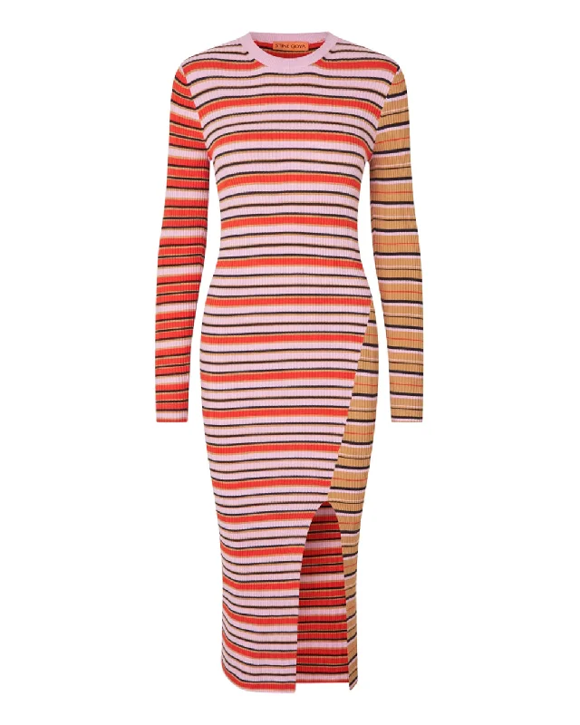 Long Sleeve Knit Dress with Slit