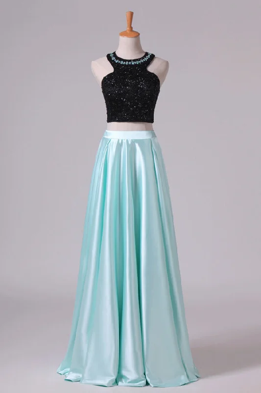 2024 Prom Dresses A-Line Scoop Elastic Satin Two Pieces Black Bodice Backless PAK1CL3T 2024 Prom Dresses A-Line Scoop Elastic Satin Two Pieces Black Bodice Backless PAK1CL3T