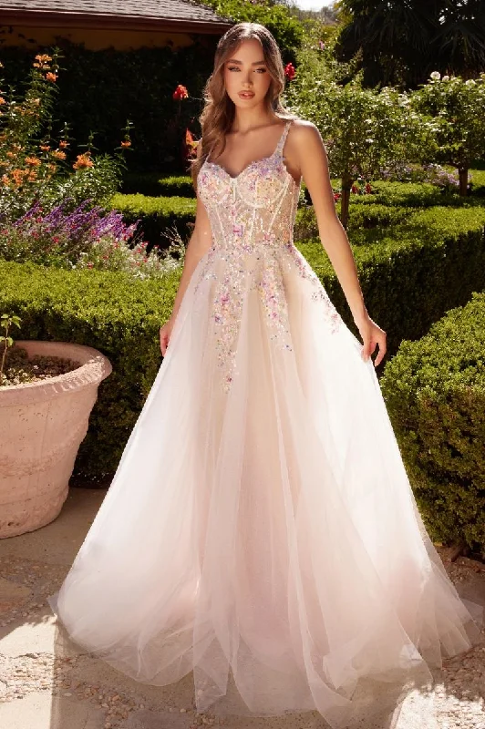 LUZIA Lace Applique Glitter Sparkle Prom & Formal Dress