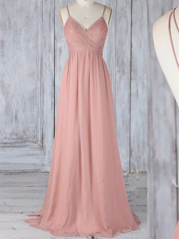 A Line V Neck Pink Chiffon Lace Backless Long Prom Dresses, V Neck Pink Chiffon Lace Backless Formal Evening Dresses A Line V Neck Pink Chiffon Lace Backless Long Prom Dresses, V Neck Pink Chiffon Lace Backless Formal Evening Dresses