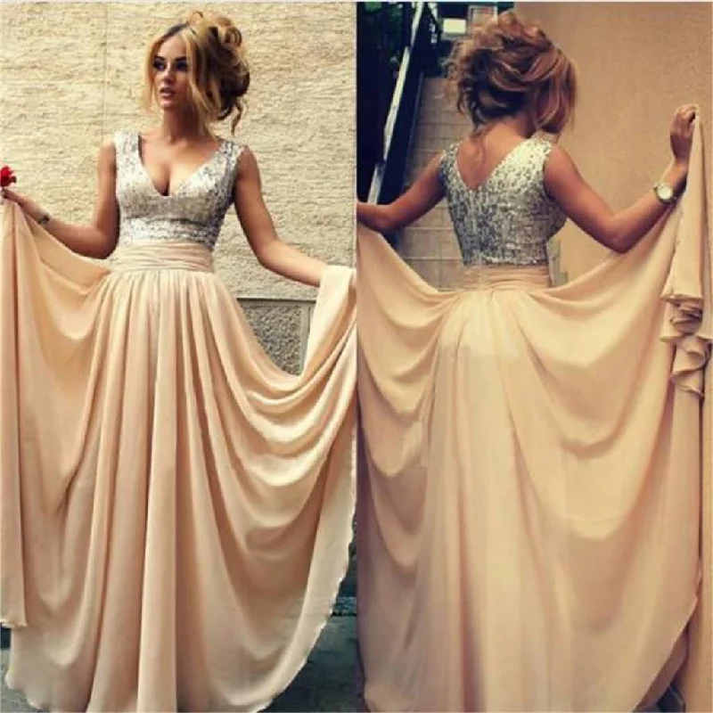Cheap Off Shoulder Sparkle V-Neck Long Chiffon Charming Party Evening Prom Dresses, PD0080 Cheap Off Shoulder Sparkle V-Neck Long Chiffon Charming Party Evening Prom Dresses, PD0080