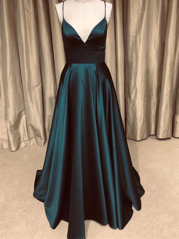 A V Neck Green Backless Long Prom Dresses, V Neck Backless Green Formal Graduation Evening Dresses A V Neck Green Backless Long Prom Dresses, V Neck Backless Green Formal Graduation Evening Dresses
