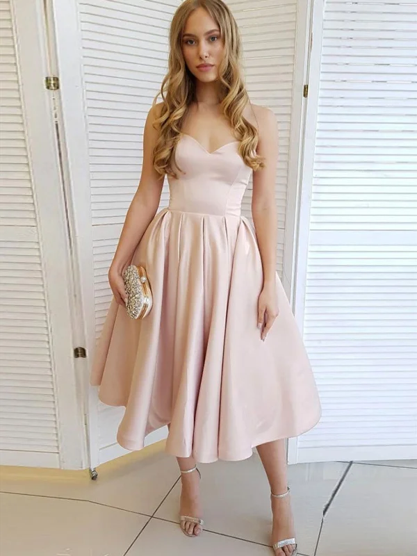 Simple sweetheart neck satin short prom dresses, light pink homecoming Graduation dresses Simple sweetheart neck satin short prom dresses, light pink homecoming Graduation dresses