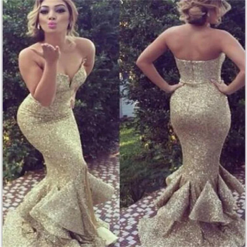 Gold Sequin Sparkle Sweetheart Long Charming Mermaid Evening Party Prom Dresses Online, PD0079 Gold Sequin Sparkle Sweetheart Long Charming Mermaid Evening Party Prom Dresses Online, PD0079