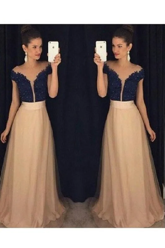 2024 Prom Dresses A Line Scoop Tulle With Applique And Beads P3NN79LY
