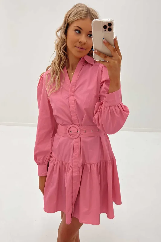 Alyssa Mini Dress Pink Elegant Satin Mini Dress