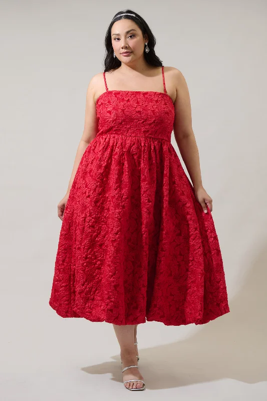 Arielle Jacquard Belle Strapless Maxi Dress Curve Comfortable Satin Maxi Dress