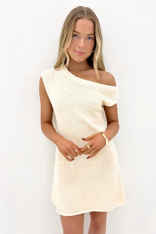 Aries Mini Dress Cream Elegant Tulle Mini Dress