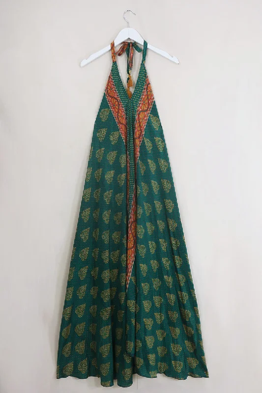 Athena Maxi Dress - Vintage Sari - Retro Citrus Abstract - Free Size M/L Cozy Spaghetti Strap Maxi Dress Athena Maxi Dress - Vintage Sari - Retro Citrus Abstract - Free Size M/L Cozy Spaghetti Strap Maxi Dress