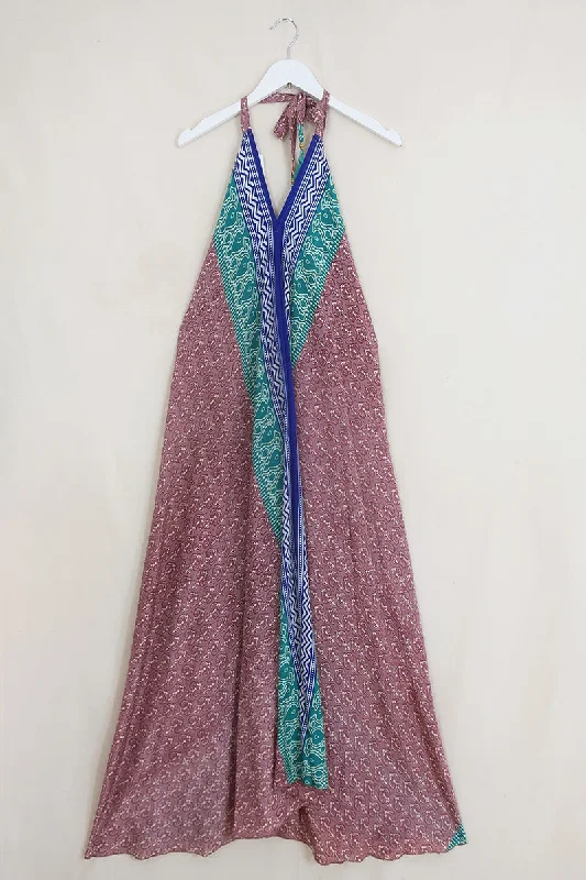 Athena Maxi Dress - Vintage Sari - Pink Mauve Nouveau - Free Size S/M Fashionable Chiffon Maxi Dress Athena Maxi Dress - Vintage Sari - Pink Mauve Nouveau - Free Size S/M Fashionable Chiffon Maxi Dress