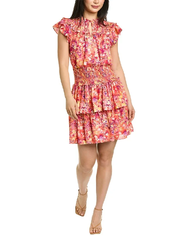BCBGMAXAZRIA Smocked Mini Dress Fashionable Party Mini Dress