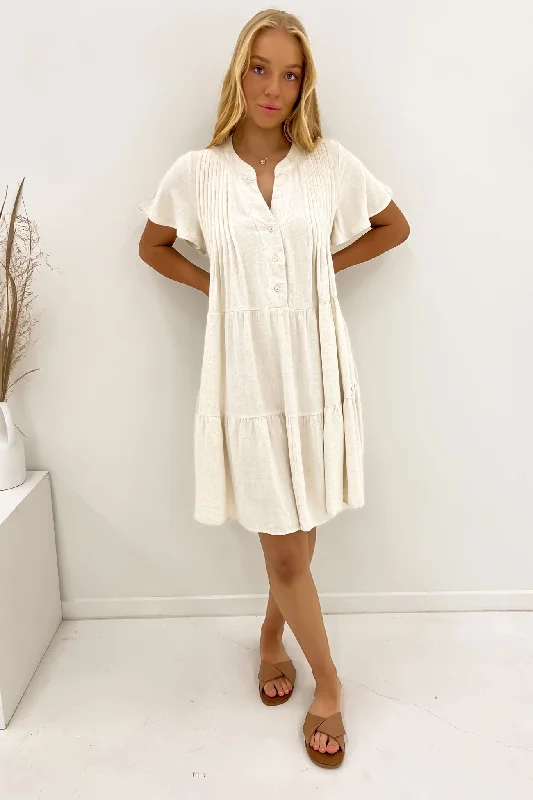 Blaire Mini Dress Natural Trendy Tulle Mini Dress