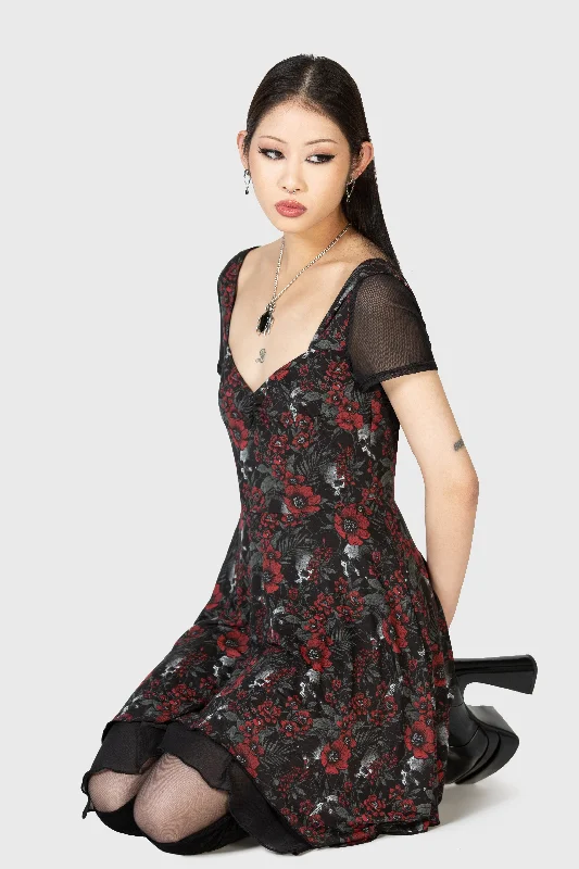 Crimson Decay Mini Dress Fashionable Summer Mini Dress