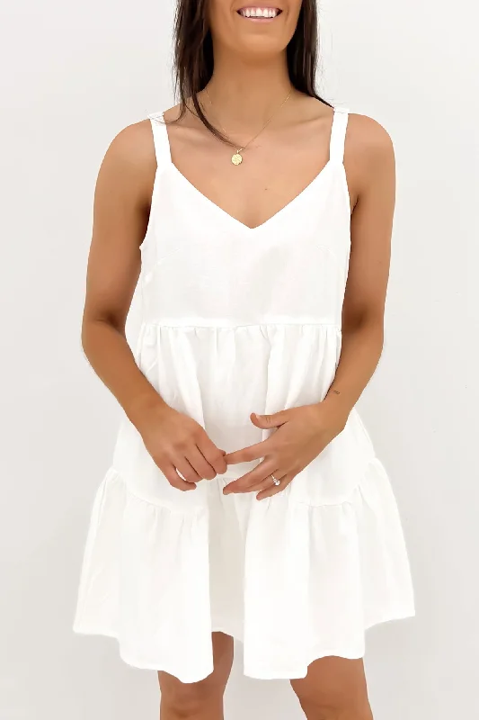 Dayla Mini Dress White Comfortable Wrap Mini Dress