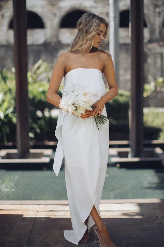 Fleur Strapless Maxi Dress - Ivory Stylish Long Sleeve Maxi Dress