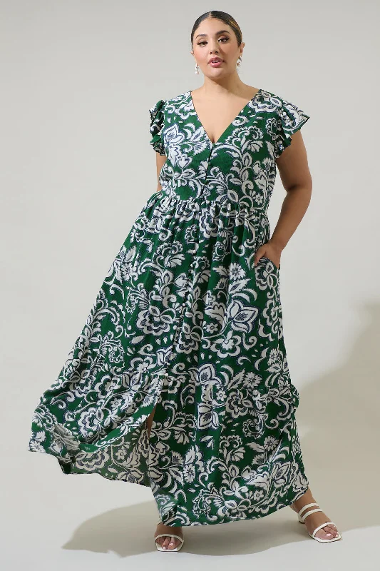 Harriet Floral Evianna Button Down Flutter Maxi Dress Curve Stylish Button-Up Maxi Dress Harriet Floral Evianna Button Down Flutter Maxi Dress Curve Stylish Button-Up Maxi Dress