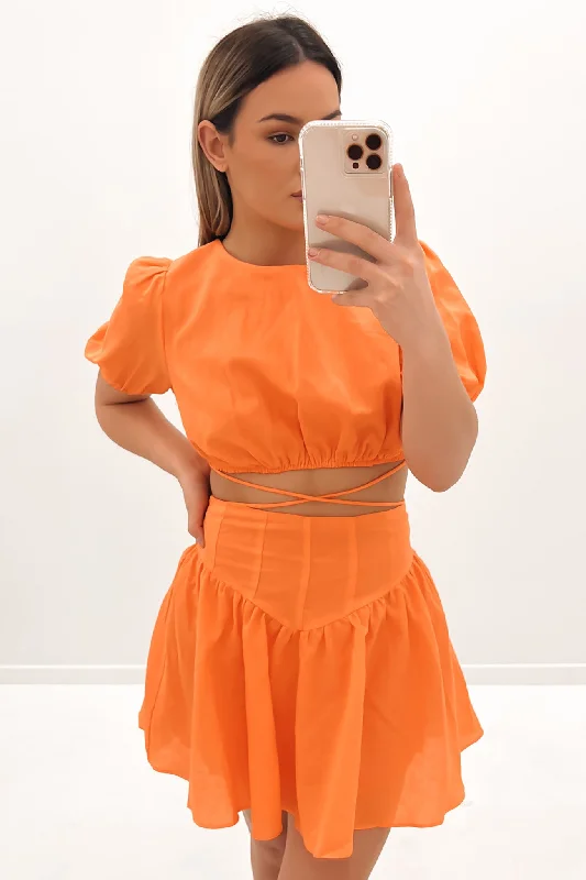 Jaelynn Mini Dress Orange Chic Bohemian Mini Dress