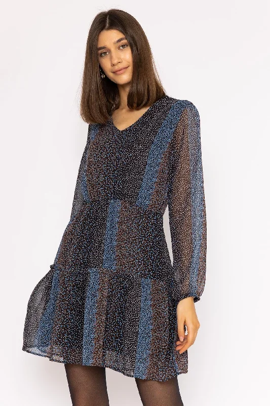 Jessie Mini Dress in Abstract Print Comfortable Shift Mini Dress