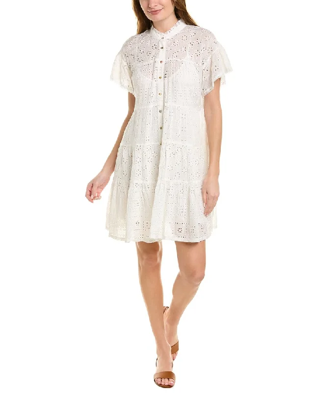 Johnny Was Juniper Mini Dress Chic Pleated Mini Dress