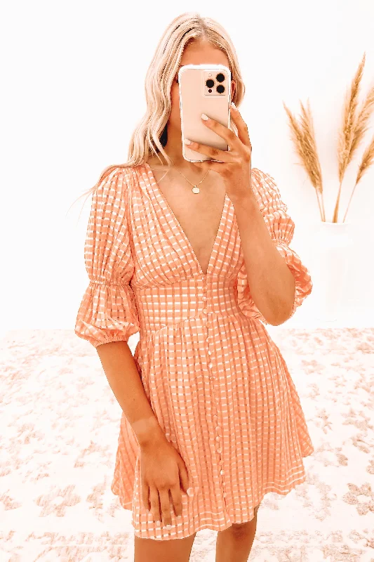 Kenzi Mini Dress Orange Trendy Mesh Mini Dress
