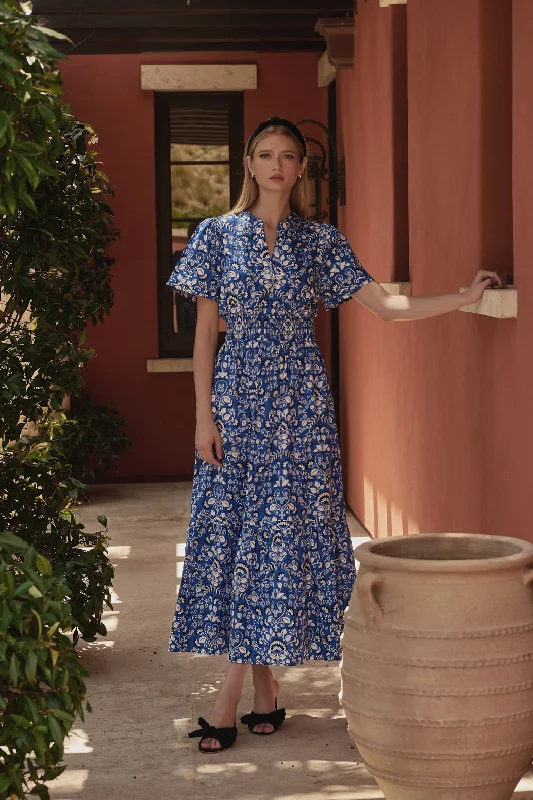 Lulu Floral Belraj Poplin Maxi Dress Fashionable Halter Neck Maxi Dress