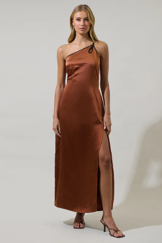 Maurice Open Back Slit Maxi Dress Elegant Pleated Maxi Dress