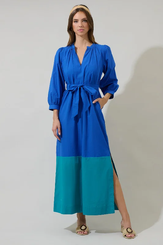 Mayfield Bay Color Block Maxi Dress Stylish A-Line Maxi Dress