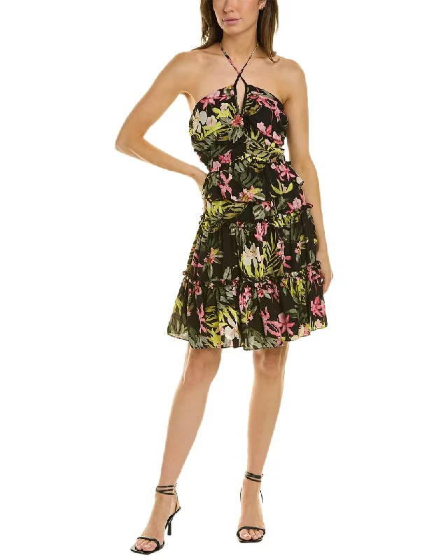 Nicole Miller Halter Mini Dress Modern Satin Mini Dress