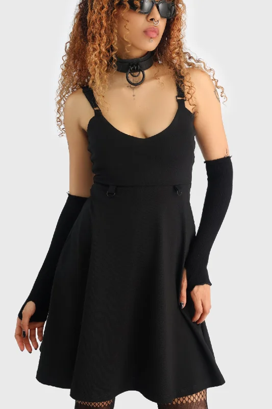 Obscurita Mini Dress Trendy Button-Detail Mini Dress