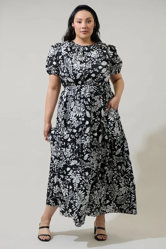 Pine Hill Floral Becca Tiered Maxi Dress Curve Stylish Empire Waist Maxi Dress