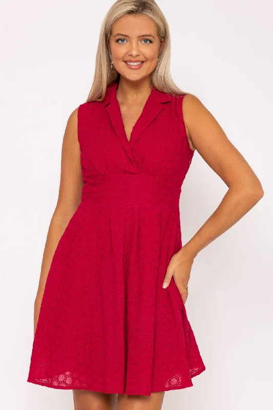Pink Wrap Broderie Mini Dress Elegant Satin Mini Dress