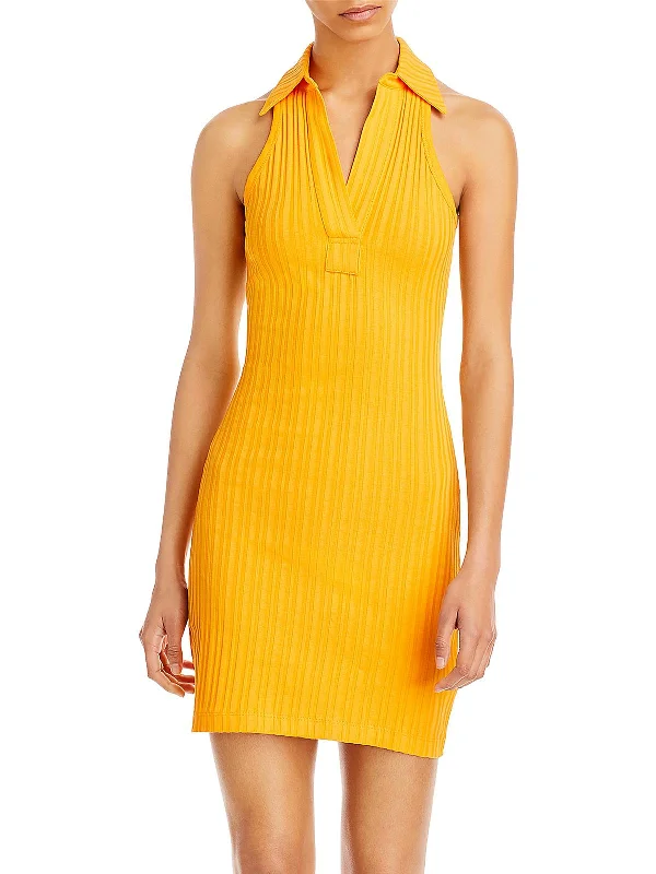 Polo Mini Dress Womens Collared Casual Mini Dress Chic Tropical Mini Dress