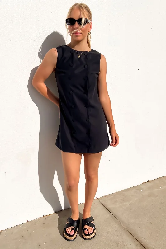 Sian Mini Dress Black Classic Black Mini Dress