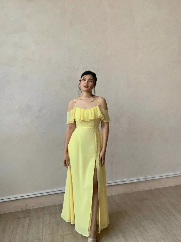 Simone maxi dress (LEMON) Classic A-Line Maxi Dress
