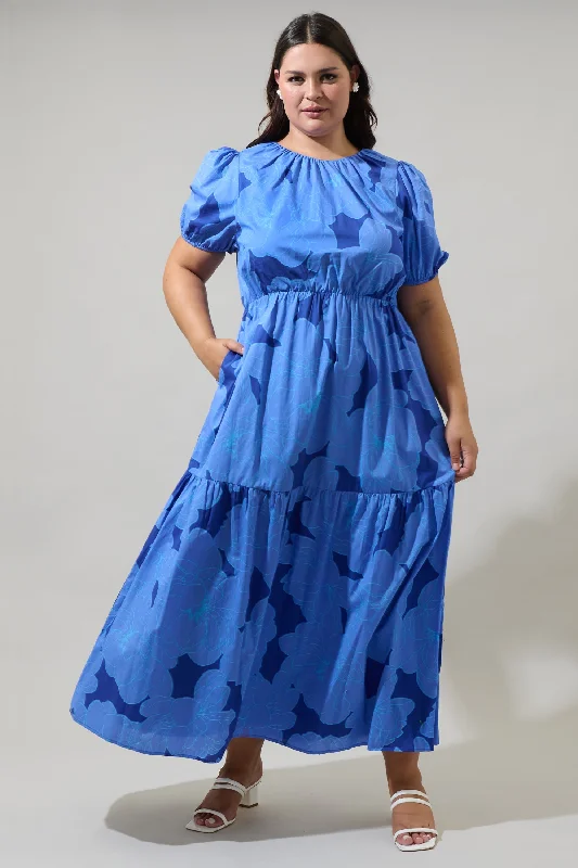 Skyline Floral Becca Tiered Maxi Dress Curve Stylish Longline Maxi Dress