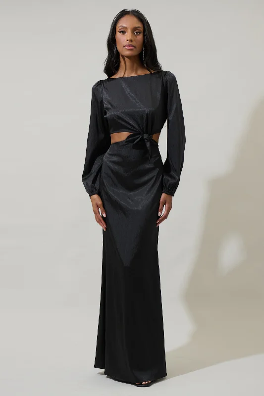 Tulia Cutout Tie Maxi Dress Trendy Fit-and-Flare Maxi Dress