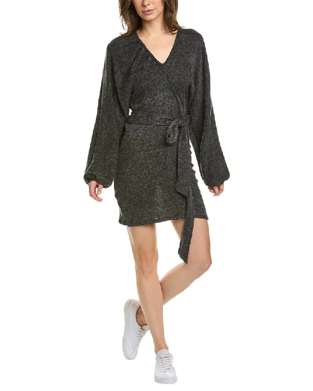 Vintage Havana Tie-Back Angora-Blend Mini Dress Cozy Cotton Mini Dress