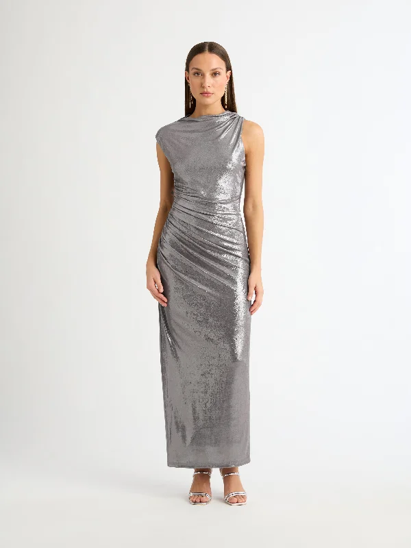 VOLTAGE MAXI DRESS Elegant Wraparound Maxi Dress