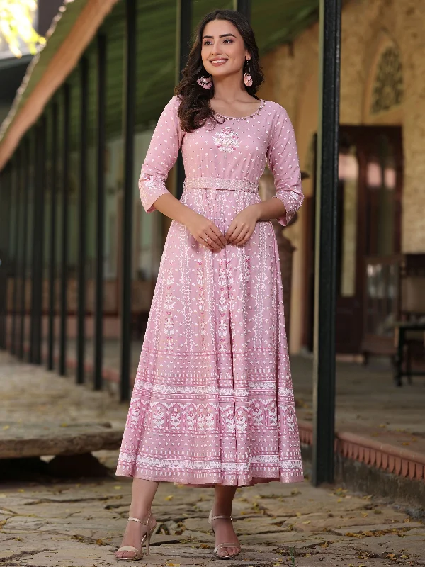 Women's Pink Rayon Staple Printed Maxi Dress - Juniper Elegant Sleeveless Maxi Dress Women's Pink Rayon Staple Printed Maxi Dress - Juniper Elegant Sleeveless Maxi Dress