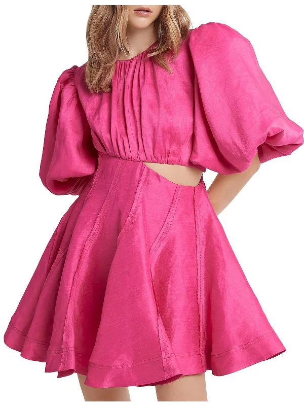 Womens Asymmetric Above Knee Mini Dress Fashionable Mini Dress with Pockets