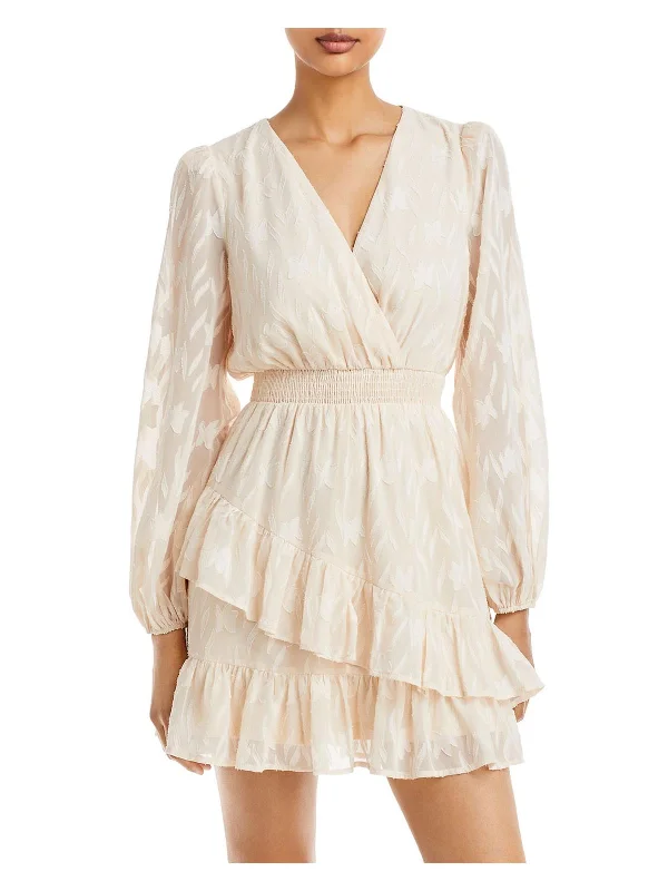 Womens Chiffon Tiered Mini Dress Cozy Jersey Mini Dress