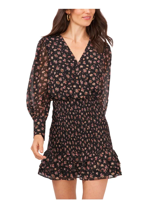 Womens Floral Smocked Mini Dress Classic Striped Mini Dress