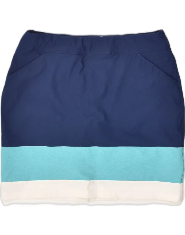 ADIDAS Womens Mini Skirt UK 14 Medium W33 Blue Colourblock Polyester leather skirt bold ADIDAS Womens Mini Skirt UK 14 Medium W33 Blue Colourblock Polyester leather skirt bold