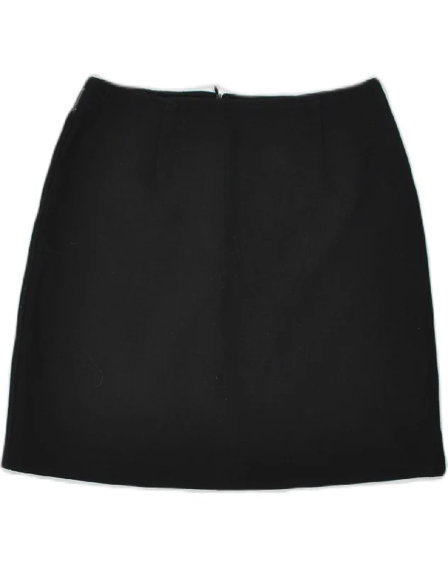ARMANI Womens Mini Skirt IT 46 Large W26 Black Polyester cashmere skirt soft