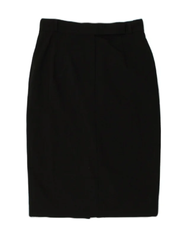 ATOS LOMBARDINI Womens Pencil Skirt IT 46 Large W30  Black Wool velvet skirt rich