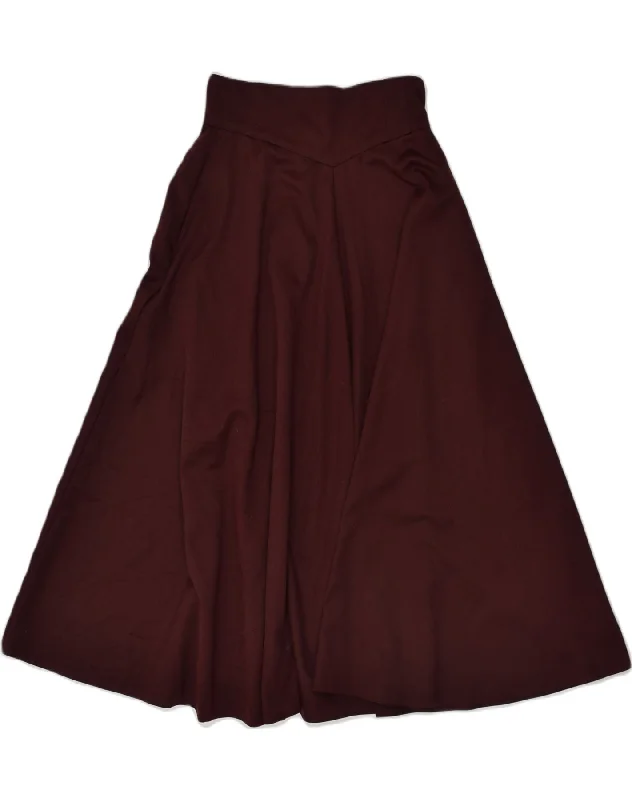 BENETTON Womens Flared Skirt IT 42 Medium W26 Burgundy Polyester silk skirt luxurious BENETTON Womens Flared Skirt IT 42 Medium W26 Burgundy Polyester silk skirt luxurious