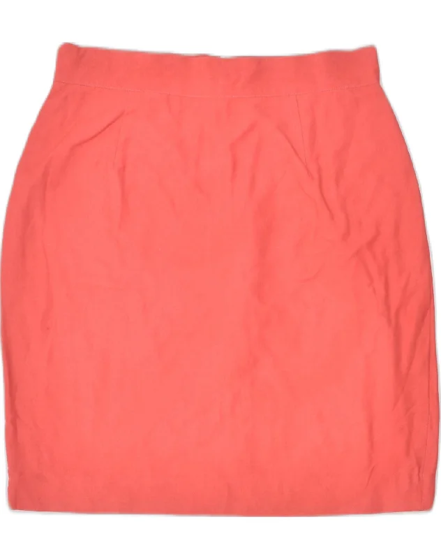 BENETTON Womens Pencil Skirt IT 44 Medium W30  Red Linen wool skirt thick