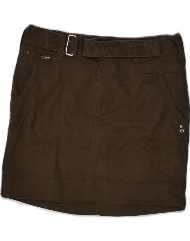 CALVIN KLEIN Womens Straight Skirt US 0 XS W28 Brown Cotton linen skirt breathable